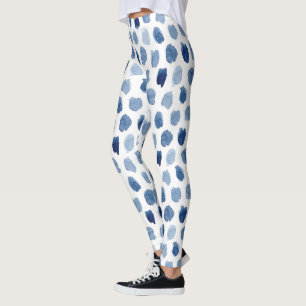 EKOLOGISK NAVY BLUE INDIGO DOSERAS TID DYE MÖNSTE LEGGINGS