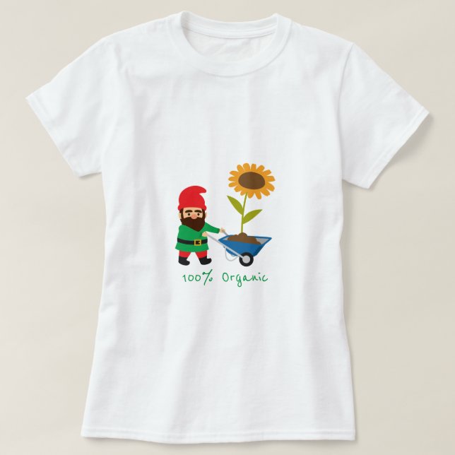  ekologisk slogan med trädgårdsgnom t shirt (Design framsida)
