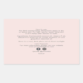 Ekologiska Affärs Skönhetsprodukt Ingredienser Ros Rektangulärt Klistermärke