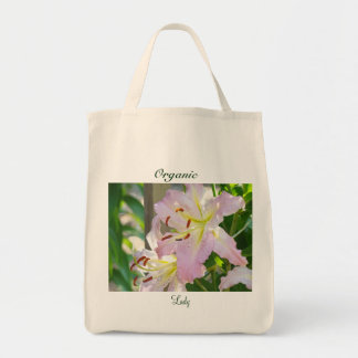 Ekologiska Dam Totebags Rosa Lilja Trädgård Tygkasse