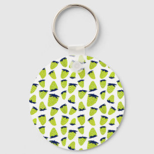 Ekologiska jordgubbar under sommaren, inte grönt nyckelring