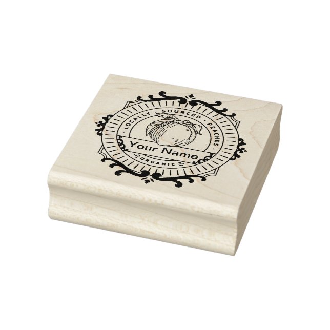 Ekologiska Persikor Frukter Stämpel (Stämpel)