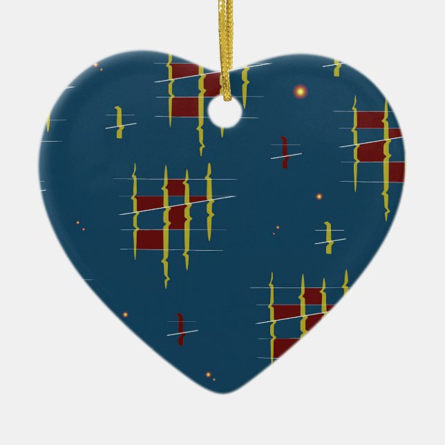 Ekon av geometri julgransprydnad keramik (Framsidan)