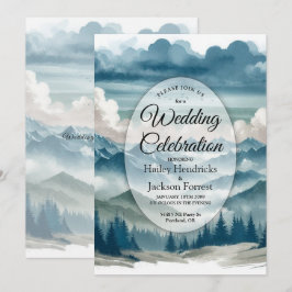 Ekon genom de dimmiga tallarna Bröllop Inbjudningar