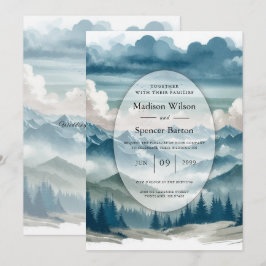 Ekon genom de dimmiga tallarna Bröllop Inbjudningar