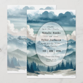 Ekon genom de dimmiga tallarna Bröllop Inbjudningar