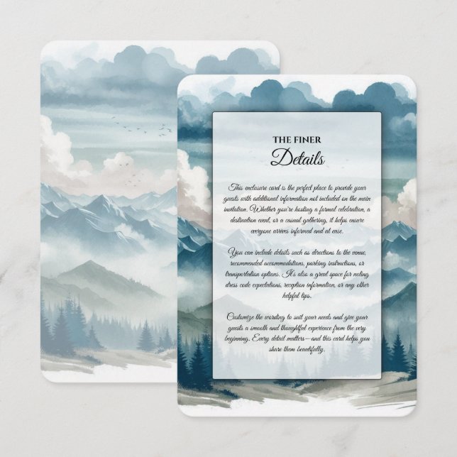 Ekon genom de dimmiga tallarna Bröllop Tilläggskort (Fram/baksida)