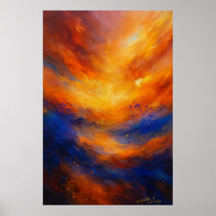 Ekon Under Flamma Abstrakt Poster