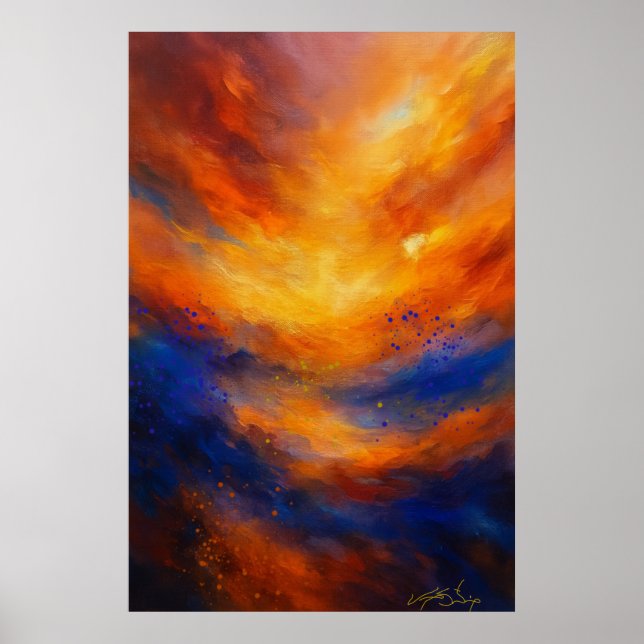Ekon Under Flamma Abstrakt Poster (Framsidan)