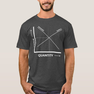 Ekonomi för tillgångs- och efterfrågediagram t shirt