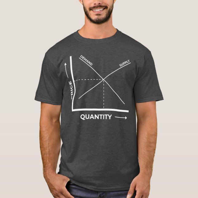 Ekonomi för tillgångs- och efterfrågediagram t shirt (Framsida)