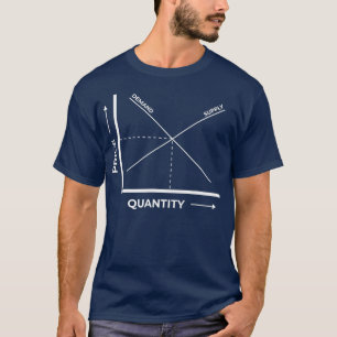 Ekonomi för tillgångs- och efterfrågediagram t shirt