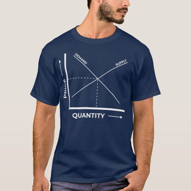 Ekonomi för tillgångs- och efterfrågediagram t shirt (Framsida)