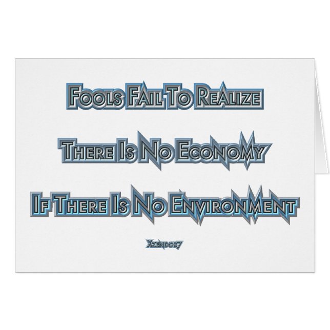 Ekonomi kontra miljö hälsningskort (Framsidan Horizontal)