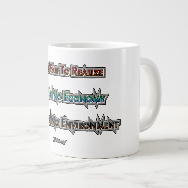 Ekonomi kontra miljö jumbo mugg (Framsida höger)