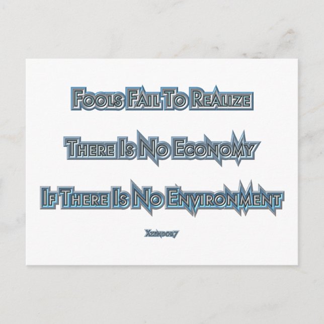 Ekonomi kontra miljö vykort (Framsida)