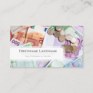 Ekonomisk expert på penningvaluta i elegant, vit e visitkort