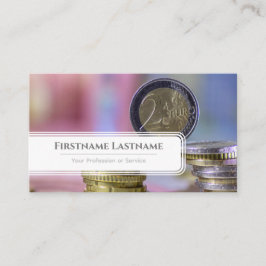 Ekonomisk expert på penningvaluta i elegant, vit e visitkort