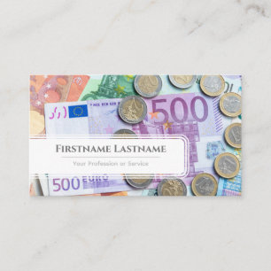 Ekonomisk expert på penningvaluta i elegant, vit e visitkort