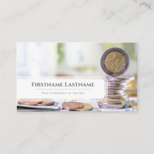 Ekonomisk expert på penningvaluta i elegant, vit e visitkort
