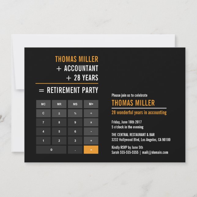 Ekonomisk kalkylator Pension Party Inbjudningar (Framsida)