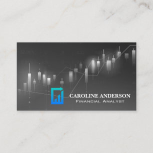 Ekonomisk översikt Candlestick Graph Visitkort