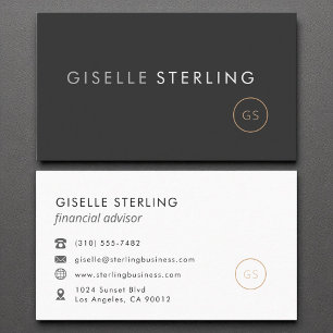 Ekonomisk rådgivare Minimalialist Luxury Black Visitkort