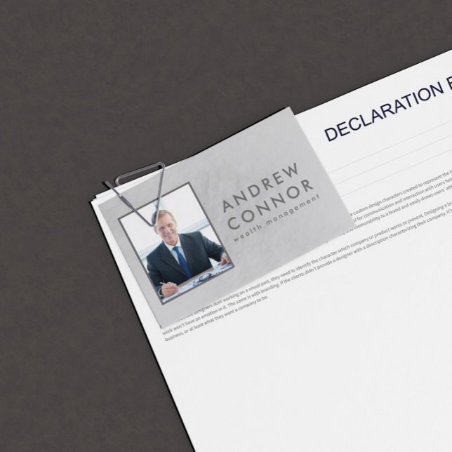 Ekonomisk rådgivare Simple Light Grått Stone Struk Visitkort (Perfect for business)