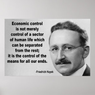Ekonomiska Hayek kontrollerar citationstecken Poster