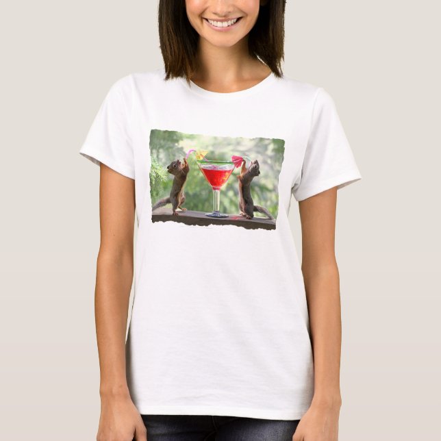 Ekorrar för lycklig timme t shirt (Framsida)