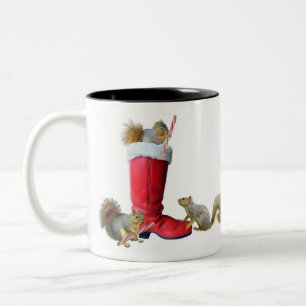 Ekorrar i Santas kängamugg Två-Tonad Mugg