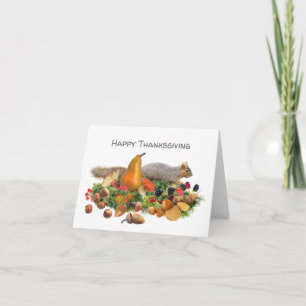 Ekorrar med kastanjer Thanksgiving-kort Kort