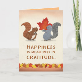 ekorrar och en marvelös Löv-Thanksgiving Helgkort