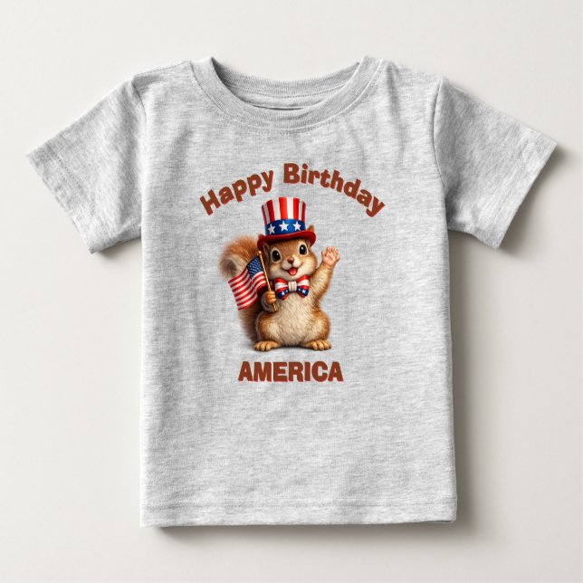 Ekorre (5m) Fosterlandsk barn t-shirt (Framsida)