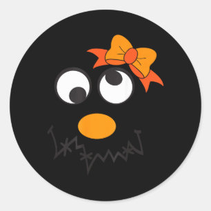 Ekorre Ansikte Rolig Båge Thanksgiving Halloween Runt Klistermärke