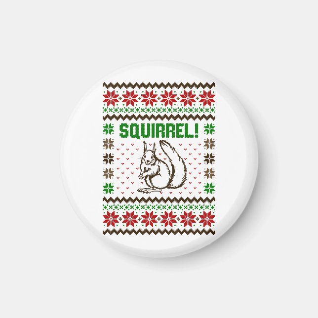 Ekorre Attackerar Griswold Familjen Fula Tröja  Magnet (Framsidan)