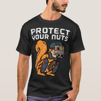 Ekorre Baseboll Fångare Skydda dina nötter Pojkar T Shirt