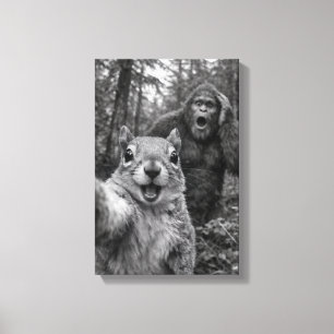 Ekorre Bigfoot Förvånad Selfie Canvastryck