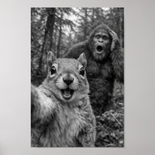 Ekorre Bigfoot Förvånad Selfie Poster