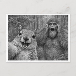 Ekorre Bigfoot Selfie Helg Vykort