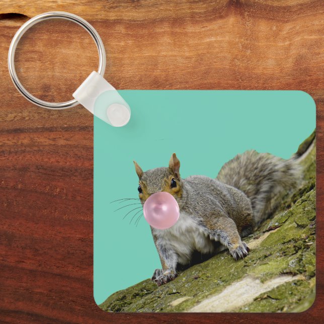 ekorre Blockera ett oblegum-foto från oblekt djur Nyckelring (Framsida)