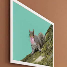 ekorre Blockera ett oblegum-foto från oblekt djur Poster