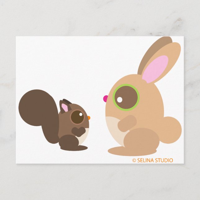 ekorre+bunny vykort (Framsida)