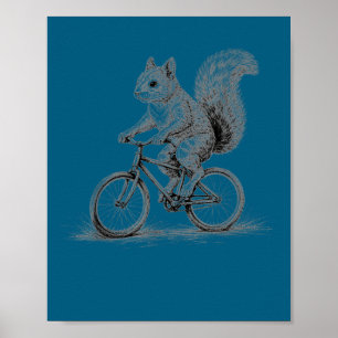Ekorre cyklar på cykel rolig cykling djur cykel poster