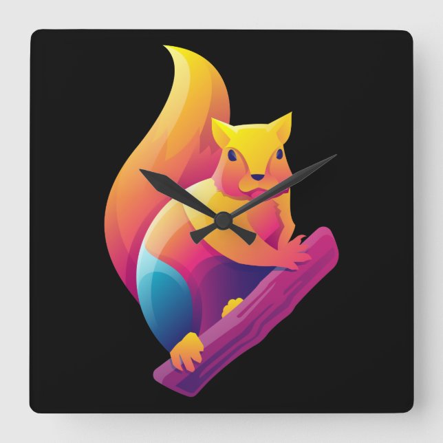 ekorre fyrkantig klocka (Framsida)