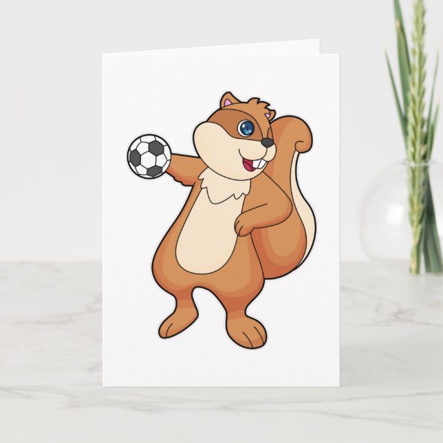 Ekorre Handbollsspelare Handboll Kort (Framsida)