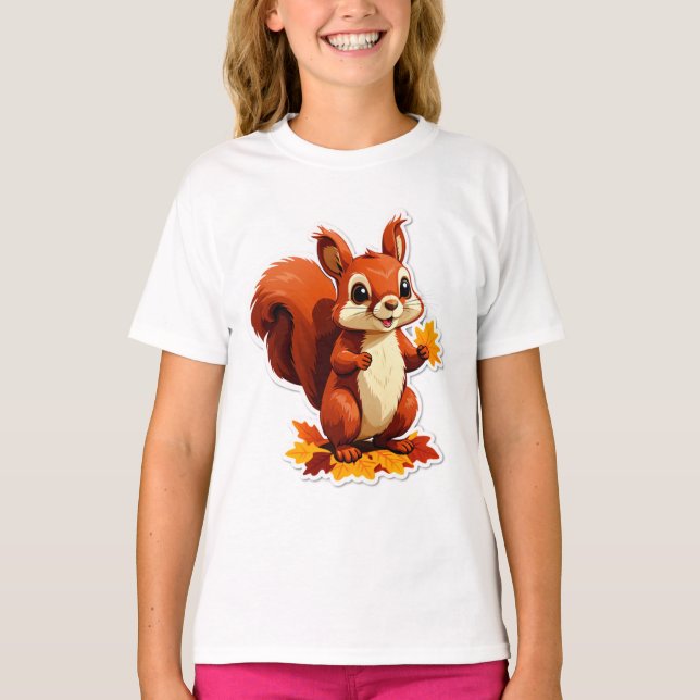 Ekorre Höst Skogsmark T Shirt (Framsida)