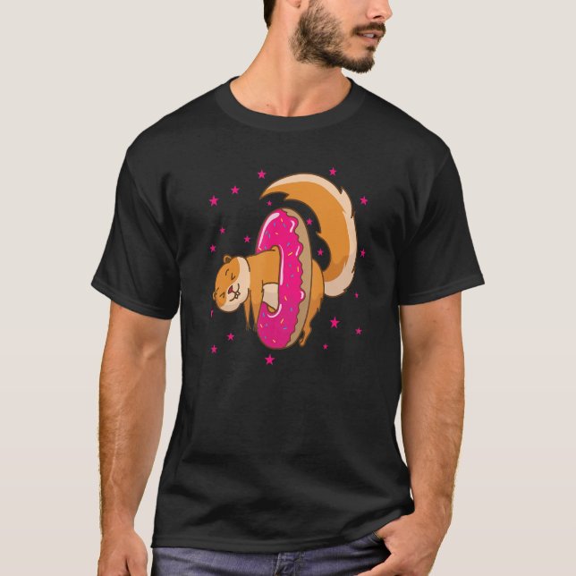 ekorre i Donut Träd Rodent Nöt T Shirt (Framsida)