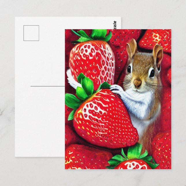 Ekorre i jordbärshimlen  vykort (Fram/baksida)