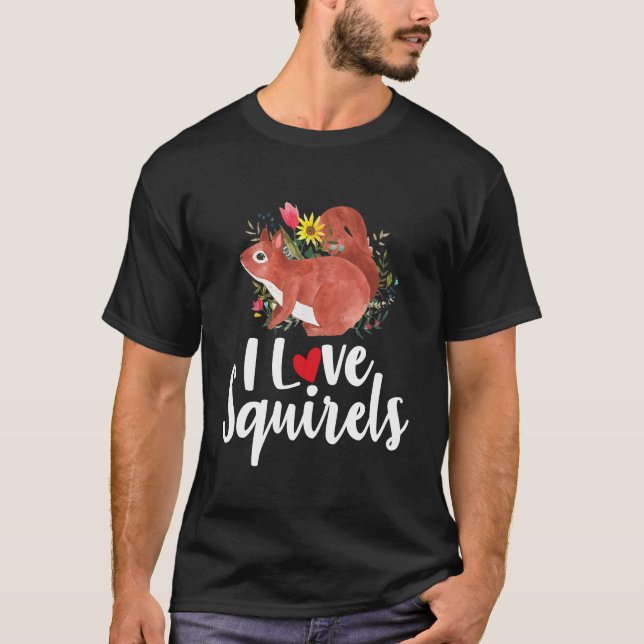 ekorre - I Kärlek ekorrar T Shirt (Framsida)